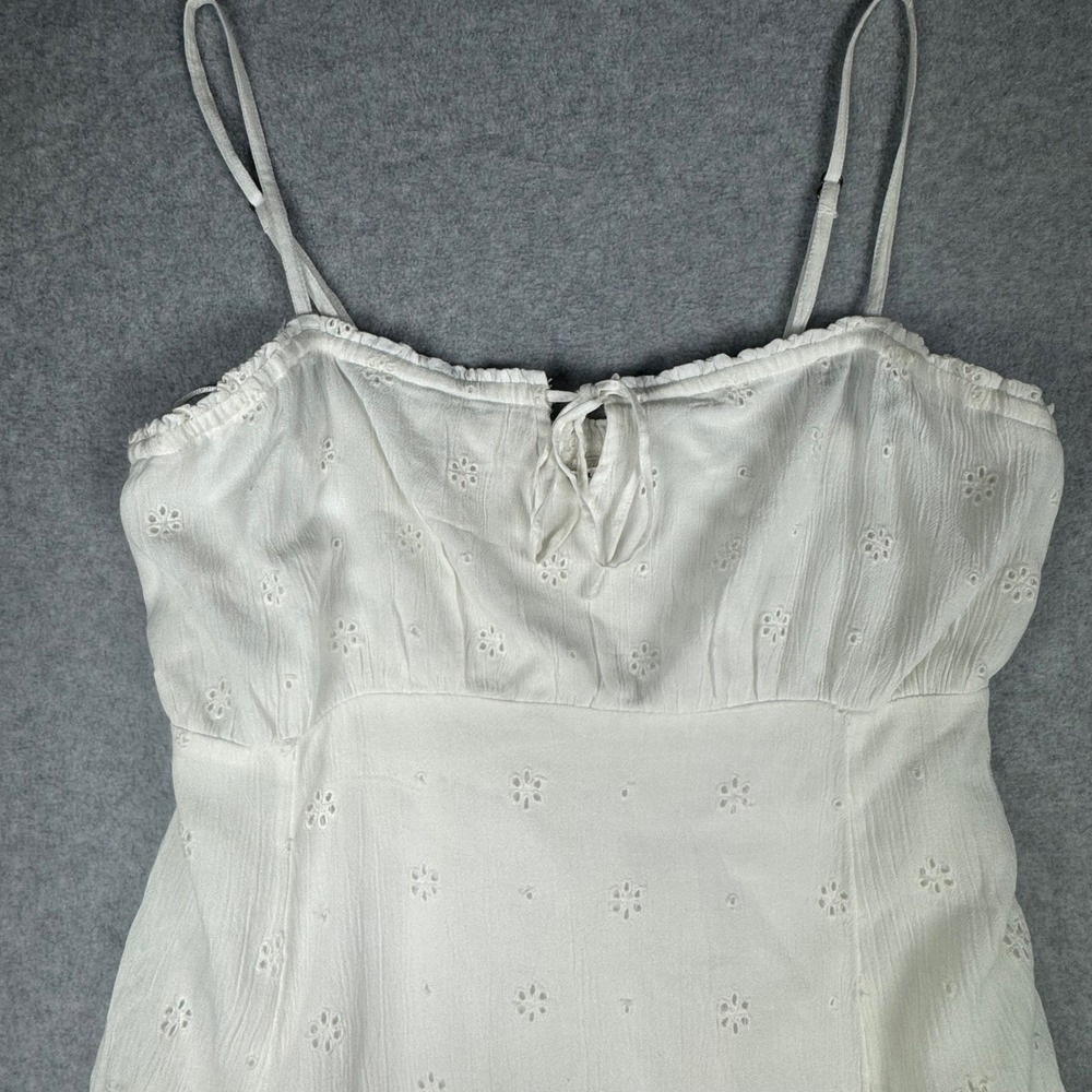 ONeill Womens White Eyelet Sun Dress Adjustable Straps Size S Small Boho Floral - Picture 3 of 7